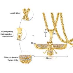 PJ Jewelry Mens Farvahar Ahura Mazda Zoroastrian Persian Achaemenian Pendant Stainless Steel Iran Symbol Gift