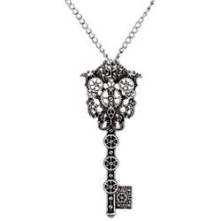 YAZILIND Vintage Rock Steampunk Gear Key Pattern Pendant Necklace Gothic Jewelry