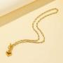 NEULRY Modern Heart Shaped Necklace Paperclip Link Chain 18K Gold Plated Handmade for Women and Girl Gifts