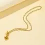 NEULRY Modern Heart Shaped Necklace Paperclip Link Chain 18K Gold Plated Handmade for Women and Girl Gifts