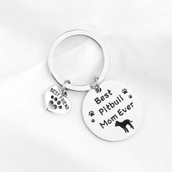 FUSTMW Dog Owner Gifts Best Dachshund Mom Ever Keychain Dog Lover Gifts Paw Print Jewelry Pet Owner Rescue Gift