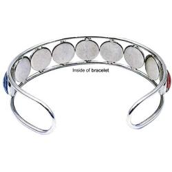 Cuff Bracelet Art Pattern Under Glass Dome Jewelry Handmade