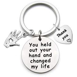 AKTAP Volunteer Appreciation Gift Keychain You Held Out Your Hand and Changed My Life Social Worker Keychain Thank You Gift for Coach Mentor Counselor