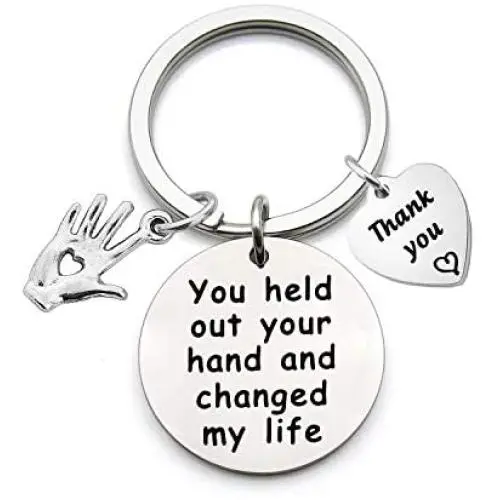 AKTAP Volunteer Appreciation Gift Keychain You Held Out Your Hand and Changed My Life Social Worker Keychain Thank You Gift for Coach Mentor Counselor