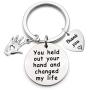 AKTAP Volunteer Appreciation Gift Keychain You Held Out Your Hand and Changed My Life Social Worker Keychain Thank You Gift for Coach Mentor Counselor