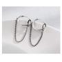 Vintage Chain Drop Love Knot Small Hoop Earrings for Women Girls Men 925 Sterling Silver Tassel Link Dangle Huggie Hoops Cuff Cartilage Tragus Daith Minimalist Fashion Personalized Punk Jewelry Gifts