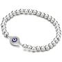 COOLSTEELANDBEYOND Beads Bracelet for Women Men with Cubic Zirconia Protection Evil Eye
