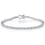 GMESME 18K White Gold Plated 2.0 Round Cubic Zirconia Classic Tennis Bracelet 7.5 Inch for Women Men