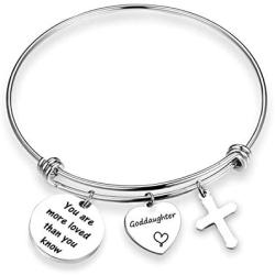 Goddaughter Bracelet You are more loved than you know Goddaughter Jewelry Religious Jewelry Goddaughter gift (more loved Goddaughter BR)
