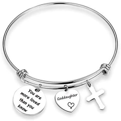 Goddaughter Bracelet You are more loved than you know Goddaughter Jewelry Religious Jewelry Goddaughter gift (more loved Goddaughter BR)