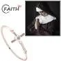 WUSUANED Infinity Love Heart God Cross with Faith Inscription Christian Bracelet Religious Gift for Women Girls