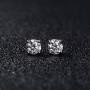 Moissanite Stud Earrings, 0.6ct-2ct DF Color Brilliant Round Cut Lab Created Diamond Earrings 18K White Gold Plated Brass Friction Back for Women Men