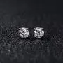 Moissanite Stud Earrings, 0.6ct-2ct DF Color Brilliant Round Cut Lab Created Diamond Earrings 18K White Gold Plated Brass Friction Back for Women Men