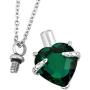 Jesse Ortega 12 Colors Birthstone Cremation Urn Necklace of Ashes Heart Crystal Keepsake Memorial Stainless Steel Necklace