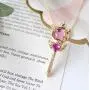 Bo Feng 3Pcs Cartoon Sailor Moon Pendant for Cosplay Women Girls Gifts Accessories Prop Tsukino Usagi Heart Shaped Necklace