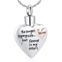 constantlife Grandpa/Grandma/Dad/Mom/Son/Daughter/Brother/Sister Urn Necklace for Ashes Keepsake Cremation Jewelry Heart Charm