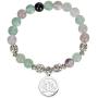 Lotus Crystal Fluorite Healing Energy Bead Bracelet for Women Stainless Steel and Alloy