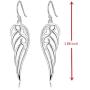Sterling Silver Angel Wings Design Dangle Drop Earrings For Sensitive Ears By Renaissance Jewelry