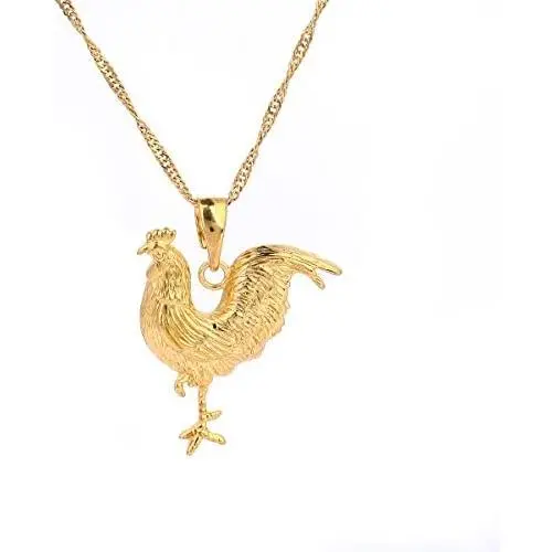 Women Jewelry 24k Gold Plated Animal Rooster Chicken Pendant Necklace Jewelry Women Jewelry 24k Gold Plated Animal Rooster Chicken Pendant Necklace Jewelry