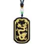 Natural Nephrite Jade Necklace Pendant Inlaid with 22K Gold Good Luck Charm Jade Jewelry Natural Nephrite Jade Necklace Pendant Inlaid with 22K Gold Good Luck Charm Jade Jewelry