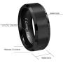 CROWNAL 4mm 6mm 8mm Black/Silver/Gunmetal/Gold Tungsten Wedding Couple Bands Rings Men Women Matte Brushed Finish Center Engraved I Love You Size 4 to 17