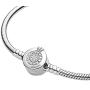 PANDORA Moments Sparkling Crown O Snake Chain, Clear CZ 925 Sterling Silver Charm Bracelet