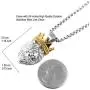 HZMAN Mens Silver Gold Tone Stainless Steel Lion King Pendant Necklace Cable Wheat 22+2'' Chain HZMAN Mens Silver Gold Tone Stainless Steel Lion King Pendant Necklace Cable Wheat 22+2'' Chain