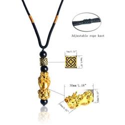 BEAUTEVER Feng Shui Lucky Nafu Wealth Bracelet Pi Xiu Pi Yao Black Beads Obsidian Friendship Charm Bracelet for Men Women Adjustable Set