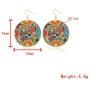 Allzedream Earrings Dangle Gold Lightweight Round Oversize Disc Drop Multicolor