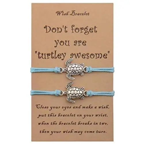 SUNSH 2Pcs Turtle Bracelets for Women Teen Girl Boy Kids Cute Handmade Adjustable String with Wish Message Card Inspirational Jewelry Couple Lover Boyfriend Girlfriend Mother Daughter Friendship Gifts SUNSH 2Pcs Turtle Bracelets for Women Teen Girl Boy Kids Cute Handmade Adjustable String with Wish Message Card Inspirational Jewelry Couple Lover Boyfriend Girlfriend Mother Daughter Friendship Gifts