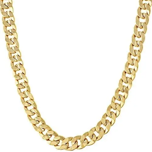LIFETIME JEWELRY 6mm Cuban Link Chain Necklace 24k Gold Plated for Men and Women LIFETIME JEWELRY 6mm Cuban Link Chain Necklace 24k Gold Plated for Men and Women