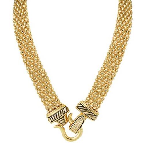 UNY Short Necklace 48cm Popcorn Chain Magnetic Claps Classic Elegant Vintage Antique Jewelry