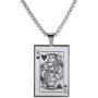 jonline24h Stainless Steel Hearts Card Poker Pendant Mens Womens Necklace 24 inch Chain