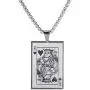 jonline24h Stainless Steel Hearts Card Poker Pendant Mens Womens Necklace 24 inch Chain