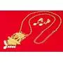 Touchstone Indian Bollywood Gorgeous Traditional Bridal Designer Jewelry Pendant Set in Gold and Silver Tone for Women.