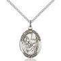 F A Dumont Sterling Silver St. Mary Magdalene Pendant with 18'' Stainless Steel Lite Curb Chain. Patron Saint of Penitent Sinners