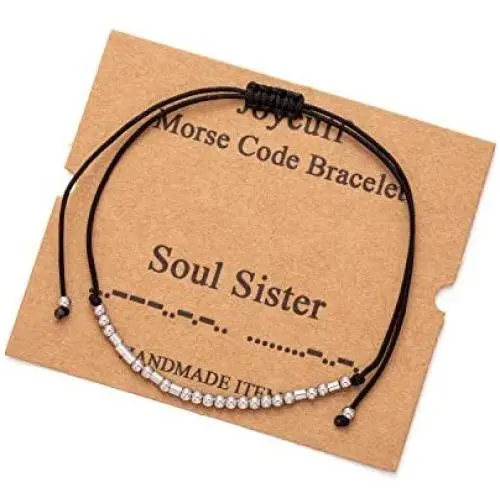 Inspirational Morse Code Encouragement Bracelets for Women Funny Jewelry Gifts for Teen Girls Daughter Sister Best Friend Friendship Adjustable Dainty Silk Beaded Wrap Bracelet Inspirational Morse Code Encouragement Bracelets for Women Funny Jewelry Gifts for Teen Girls Daughter Sister Best Friend Friendship Adjustable Dainty Silk Beaded Wrap Bracelet