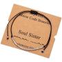Inspirational Morse Code Encouragement Bracelets for Women Funny Jewelry Gifts for Teen Girls Daughter Sister Best Friend Friendship Adjustable Dainty Silk Beaded Wrap Bracelet