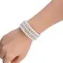 EVER FAITH Wedding Layers Cream Ivory Color Simulated Pearl Strand Bracelet Clear Austrian Crystal EVER FAITH Wedding Layers Cream Ivory Color Simulated Pearl Strand Bracelet Clear Austrian Crystal
