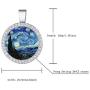 14k Gold Van Gogh The Starry Night Pendant Necklace with Plated Tennis Chain AAA+ Cubic Zircon Necklaces for Women Men