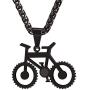 U7 Men Cool Bicycle Jewelry Stainless Steel Wheat Chain Bike Pendant Necklaces