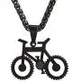 U7 Men Cool Bicycle Jewelry Stainless Steel Wheat Chain Bike Pendant Necklaces U7 Men Cool Bicycle Jewelry Stainless Steel Wheat Chain Bike Pendant Necklaces