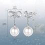 925 Sterling Silver Women Earrings- Beinlove Pearl Infinity Love Dangle Drop Earrings Studs for Women Best Valentines Day Mothers Day Gift