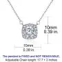 SBLING Platinum Plated Cubic Zirconia/Swarovski Cushion Shape Halo Pendant Necklace/Earrings- Gifts for Women/Girls
