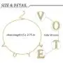 HAIAISO 14K Gold Plated Michelle Obama Vote Necklaces Personalized Letter Pendant Jewelry Initial Minimalist Chains Necklace for Women and Girls