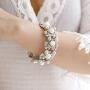 Fashion Statement Pearl Bangle Bracelet for Women, Silver Plating Chunky Bangle Wedding Party Prom Jewelry Cuff Bangle