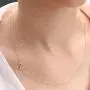 Hidepoo Sideways Initial Necklace for Women, 14k Gold Plated Dainty Cubic Zirconia Sideways Alphabet 26 A-Z Letter Necklace, Personalized Tiny Monogram Initial Necklace Gifts for Women Girls