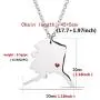 TAGOMEI Newly Silver Tone Stainless Steel map Pendant Necklace with a red Heart. TAGOMEI Newly Silver Tone Stainless Steel map Pendant Necklace with a red Heart.