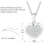 FANCIME Sterling Silver Heart Necklace Cubic Zirconia CZ Gemstone Dainty Interlocking Pave Fine Jewelry Gifts for Women Girls Mom,16+ 2'' Extender