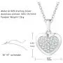 FANCIME Sterling Silver Heart Necklace Cubic Zirconia CZ Gemstone Dainty Interlocking Pave Fine Jewelry Gifts for Women Girls Mom,16+ 2'' Extender